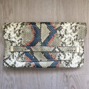 Zara Faux Snakeskin Fold-over Clutch